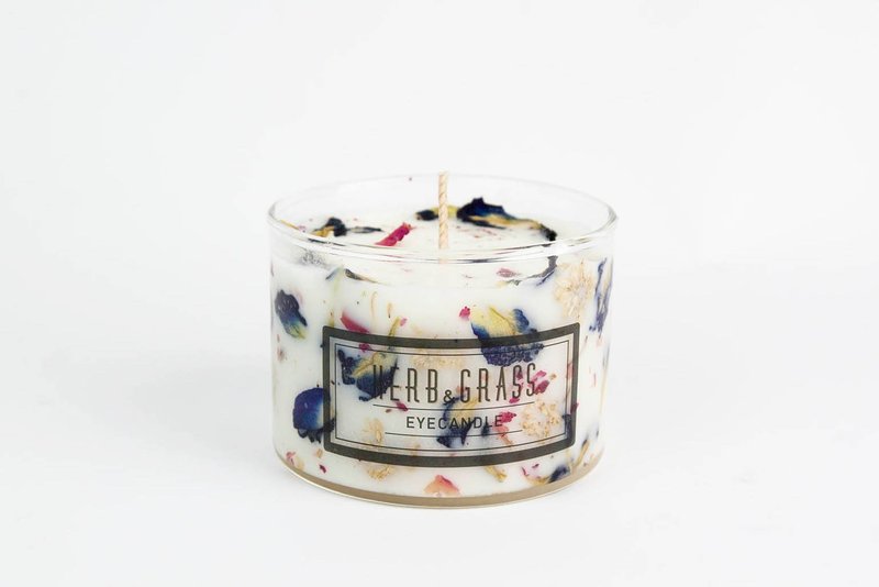 花草香氛蜡烛 220ml-蝶豆花与菊花 - 蜡烛/烛台 - 蜡 