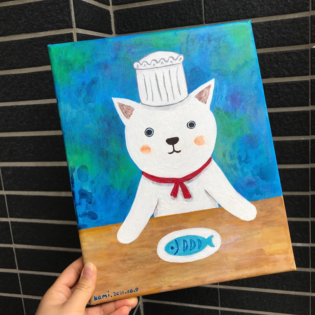 原画  ∣  猫咪厨师 - 画框/相框 - 其他材质 多色