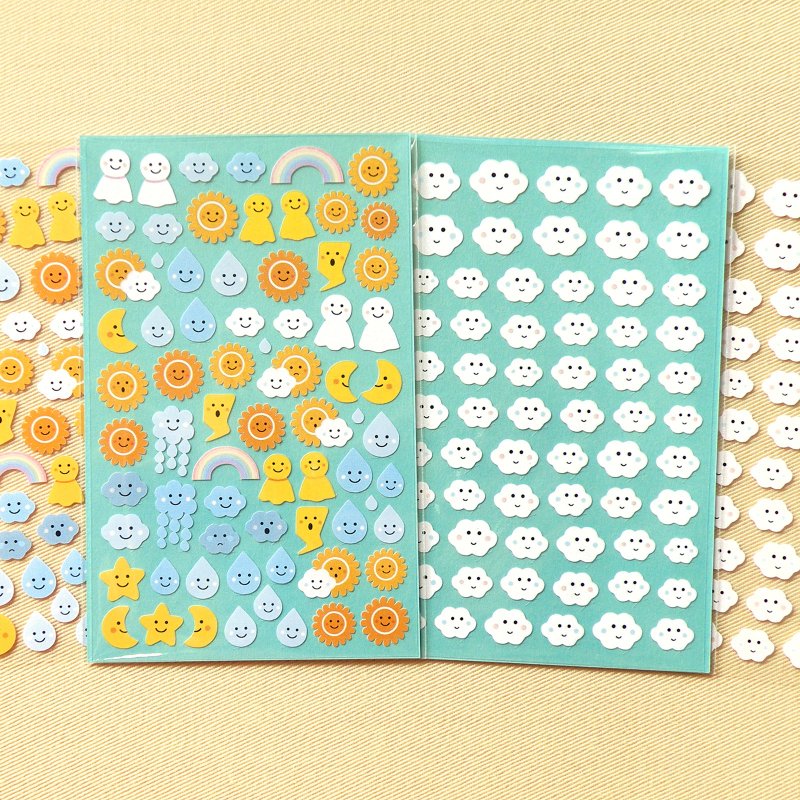 哈哈天气贴纸 2份组 - 贴纸 - 防水材质 白色