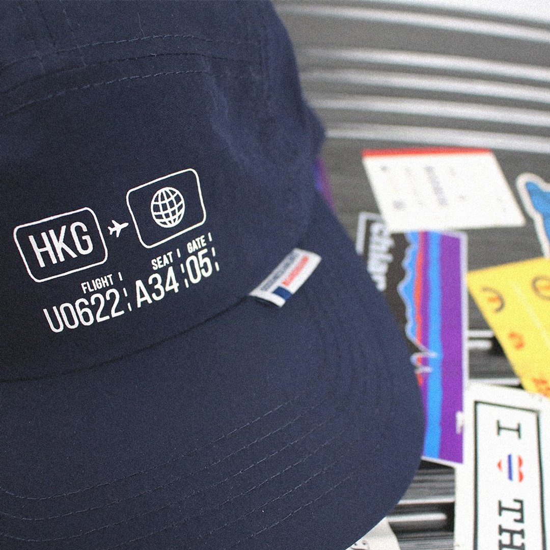 香港品牌 HKG TRAVEL轻便五分割帽 - 帽子 - 尼龙 蓝色