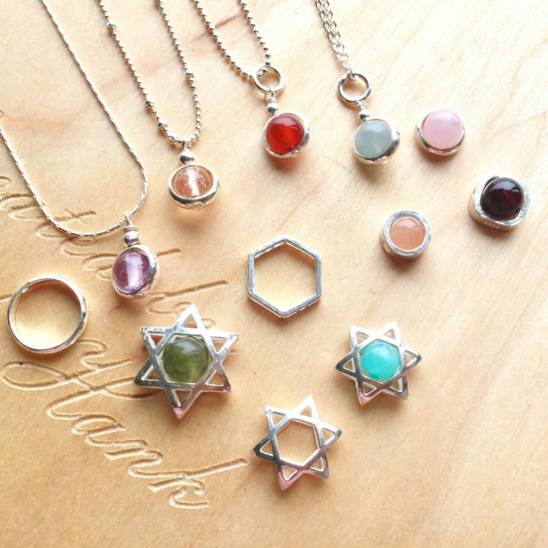 ||诞生石系列||自选水晶定制化天然石 项链 七夕情人礼物 - 项链 - 半宝石 多色