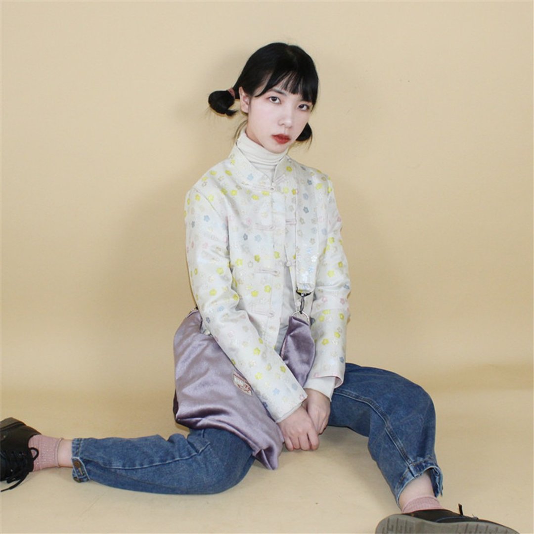 白色 2色 春秋織錦緞盤扣喜慶唐裝外套 新中式中秋春節改良旗袍 - 女装休闲/机能外套 - 其他人造纤维 白色