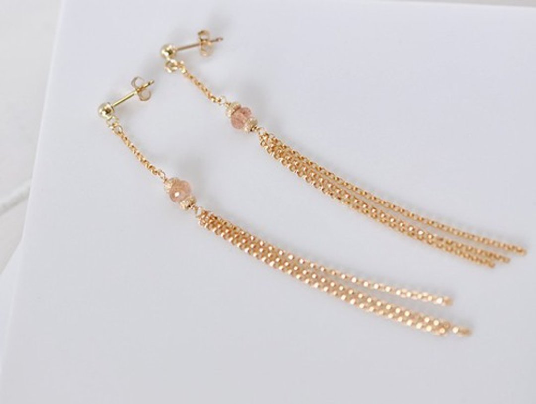 Rollo chain long earrings - 耳环/耳夹 - 宝石 