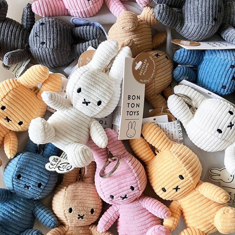 BON TON TOYS Miffy 米菲兔ECO灯芯绒钥匙圈-10cm(四色) - 钥匙链/钥匙包 - 聚酯纤维 多色