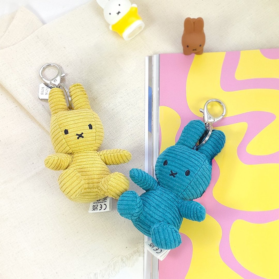 24H 出货 BON TON TOYS Miffy 米菲兔 ECO 灯芯绒钥匙圈 -10cm - 钥匙链/钥匙包 - 聚酯纤维 多色