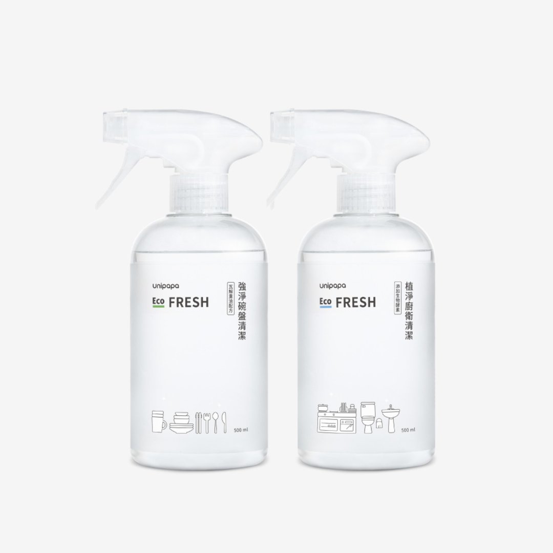 Unipapa Eco Fresh 碗盘/厨卫 清洁喷雾 2入装 - 其他 - 环保材料 透明