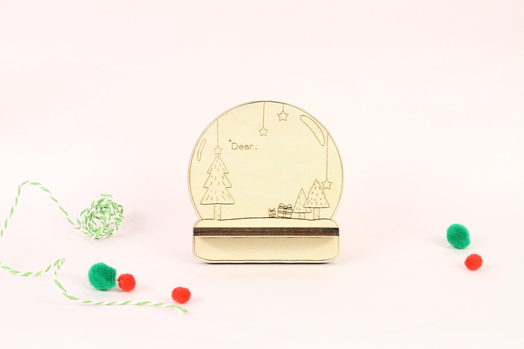 雪晶球手机座 │礼物／卡片／收纳│ - 收纳用品 - 木头 金色