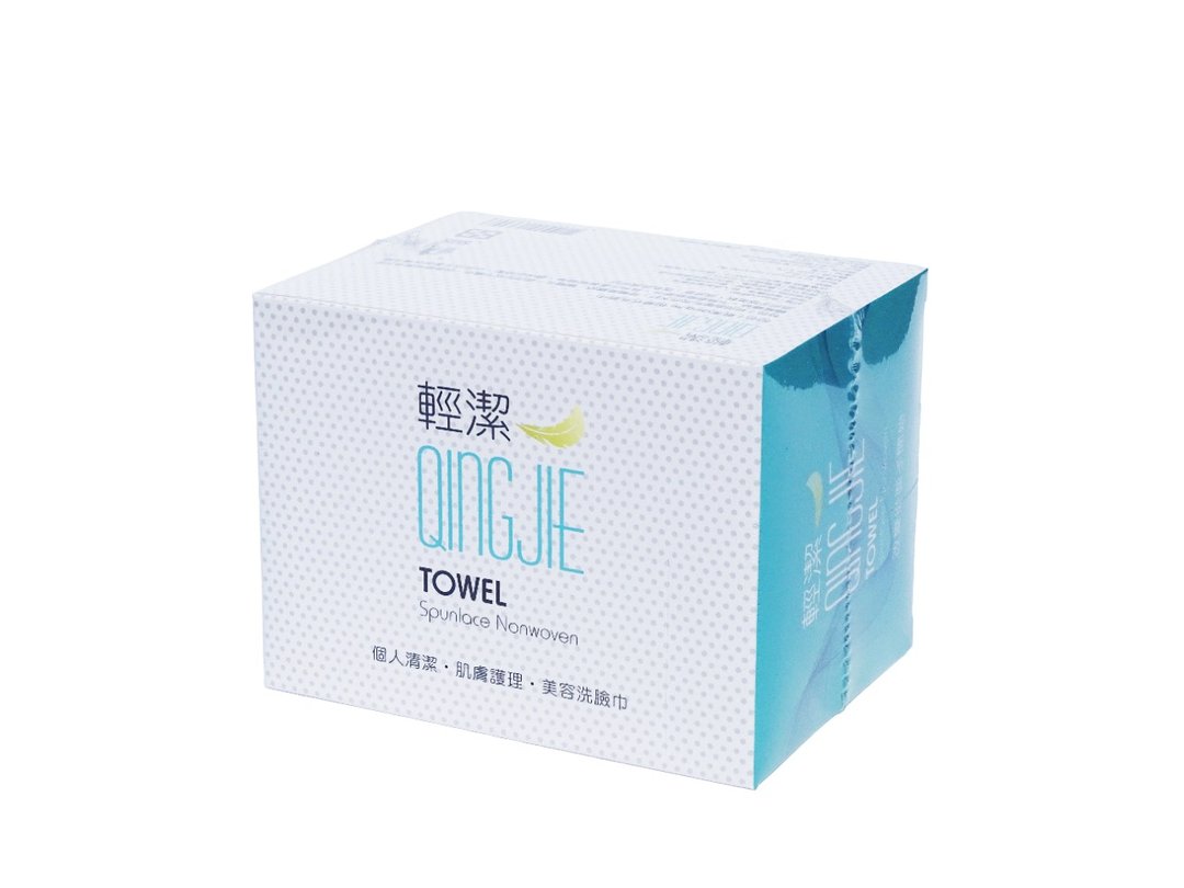 轻洁QingJie洗脸巾/护理巾－盒装100抽/单入 - 脸部清洁/卸妆用品 - 棉 白色