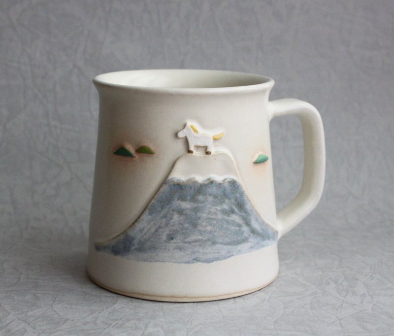 小白马富士山杯 - 咖啡杯/马克杯 - 陶 