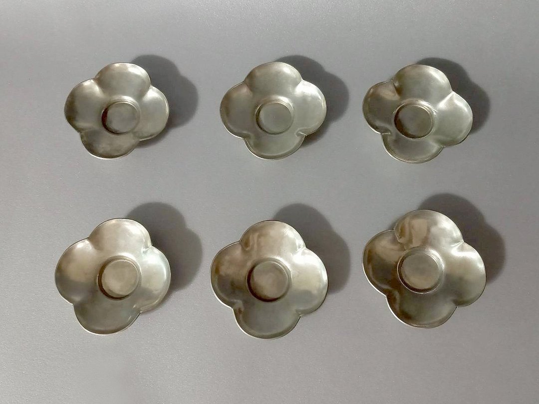锡茶托—柿柿如意 (中) - 茶具/茶杯 - 其他金属 银色