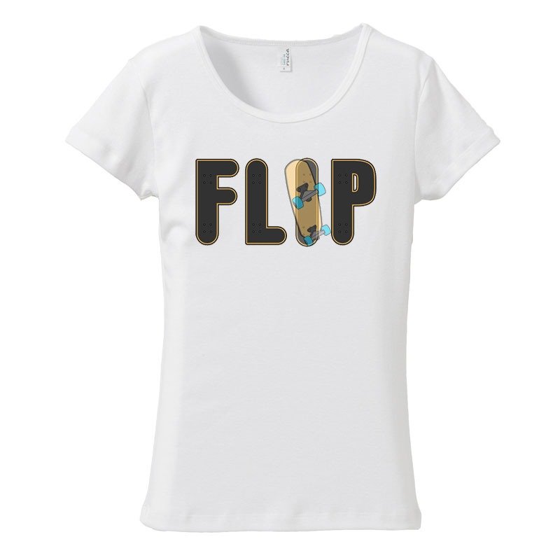 [Women's T-shirt] FLIP - 女装 T 恤 - 棉．麻 白色