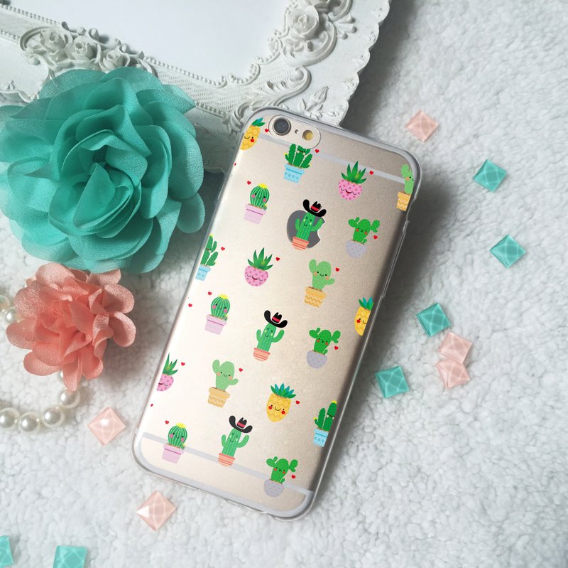 可爱植物仙人掌透明果冻手机壳软壳iPhone X 8 8+ 7 7+ 6 6s Plus - 手机壳/手机套 - 硅胶 透明