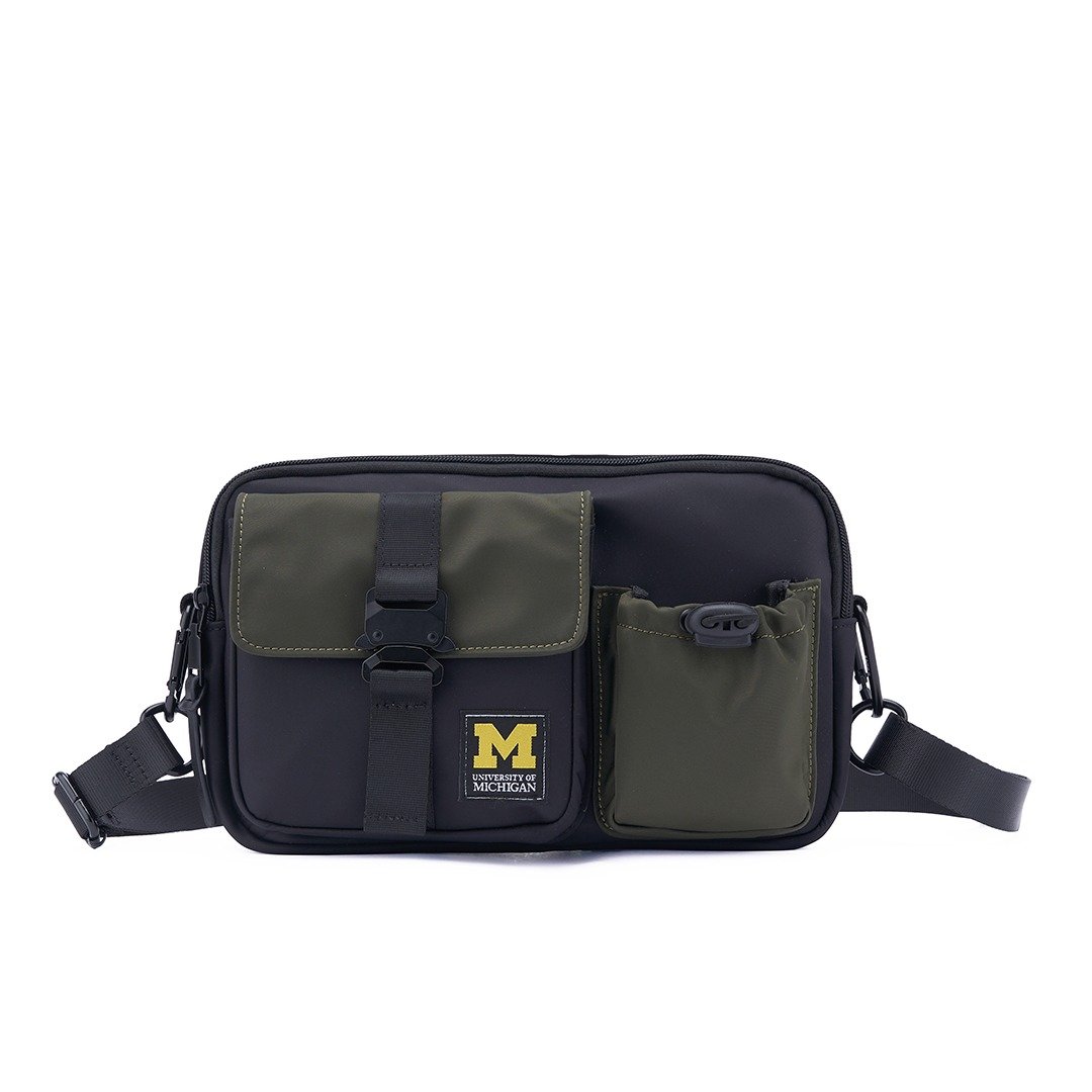 NCAA密西根大学Michigan工装风机能侧背包-绿 - 侧背包/斜挎包 - 尼龙 