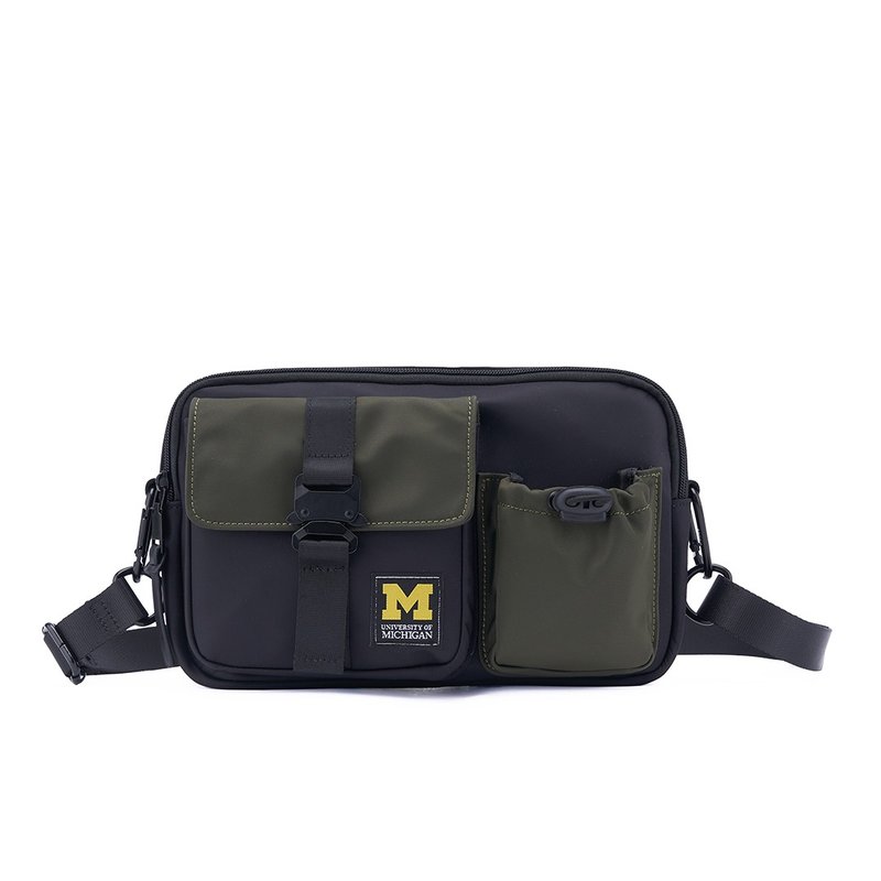NCAA密西根大学Michigan工装风机能侧背包-绿 - 侧背包/斜挎包 - 尼龙 