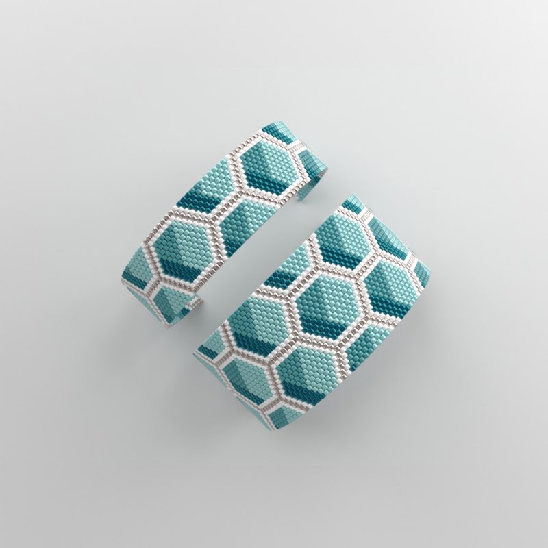 Peyote bracelet pattern, miyuki pattern, square stitch pattern,205 串珠手链的图案图案 - 手工艺教程/工具书 - 其他材质 蓝色