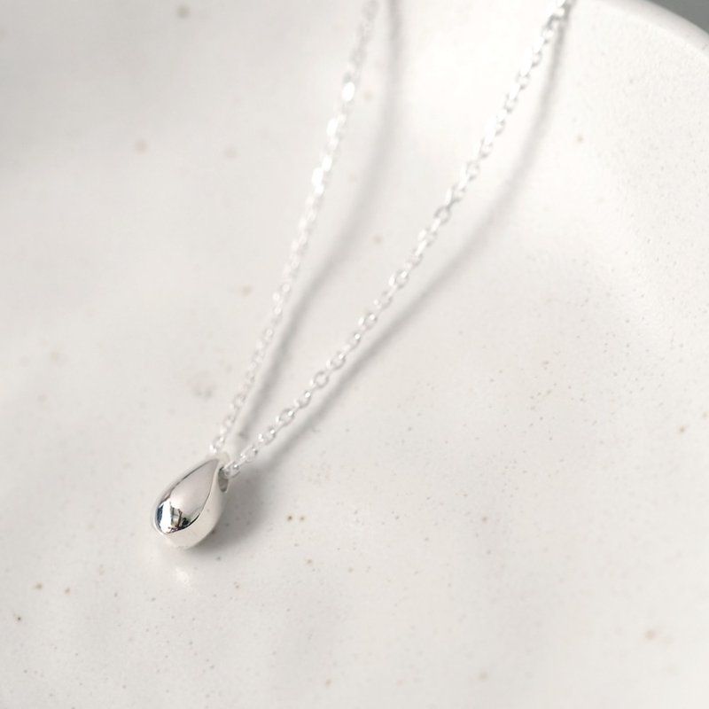 Three-dimensional drop necklace Silver 925 - 项链 - 其他金属 银色