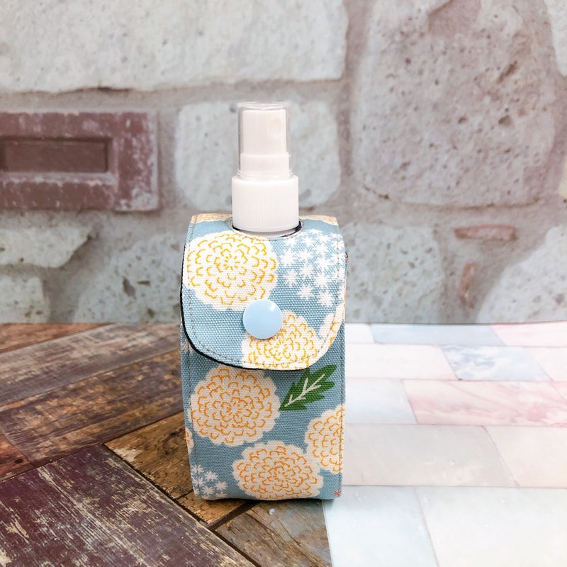 酒精/消毒液收纳袋 附100ml 2号瓶 外出必备防疫小物 - 小花 - 收纳用品 - 棉．麻 蓝色