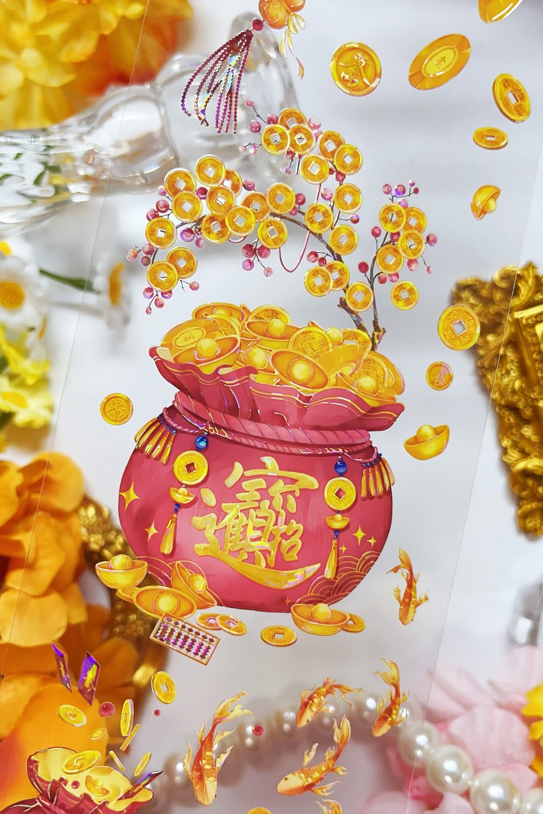 金枝玉叶 PET 紙膠帶 貝殼光 10米卷 - 纸胶带 - 其他材质 