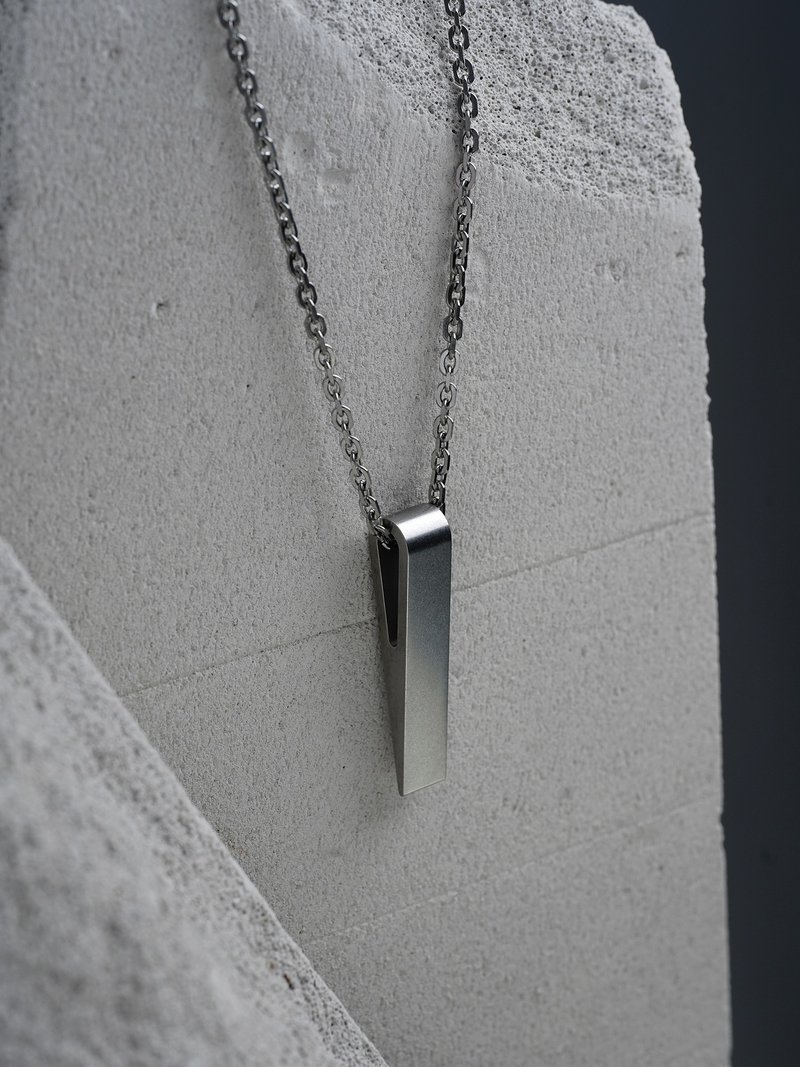 RIGHT ANGLE _RA-N01_PENDANT_316钢制长链_钢色项链 - 项链 - 不锈钢 银色