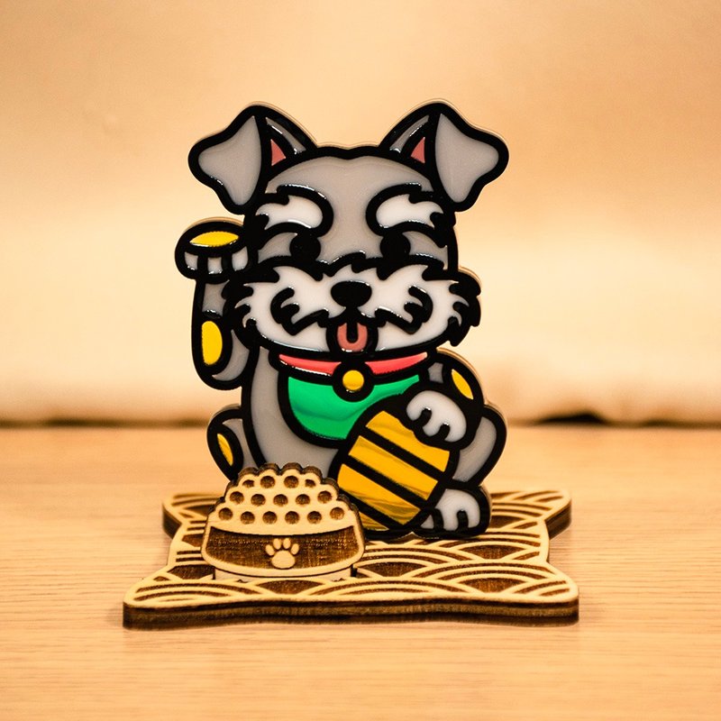 招福 (史纳莎) 招财犬 台座式 手工彩绘 开运摆件 - 其他 - 压克力 多色