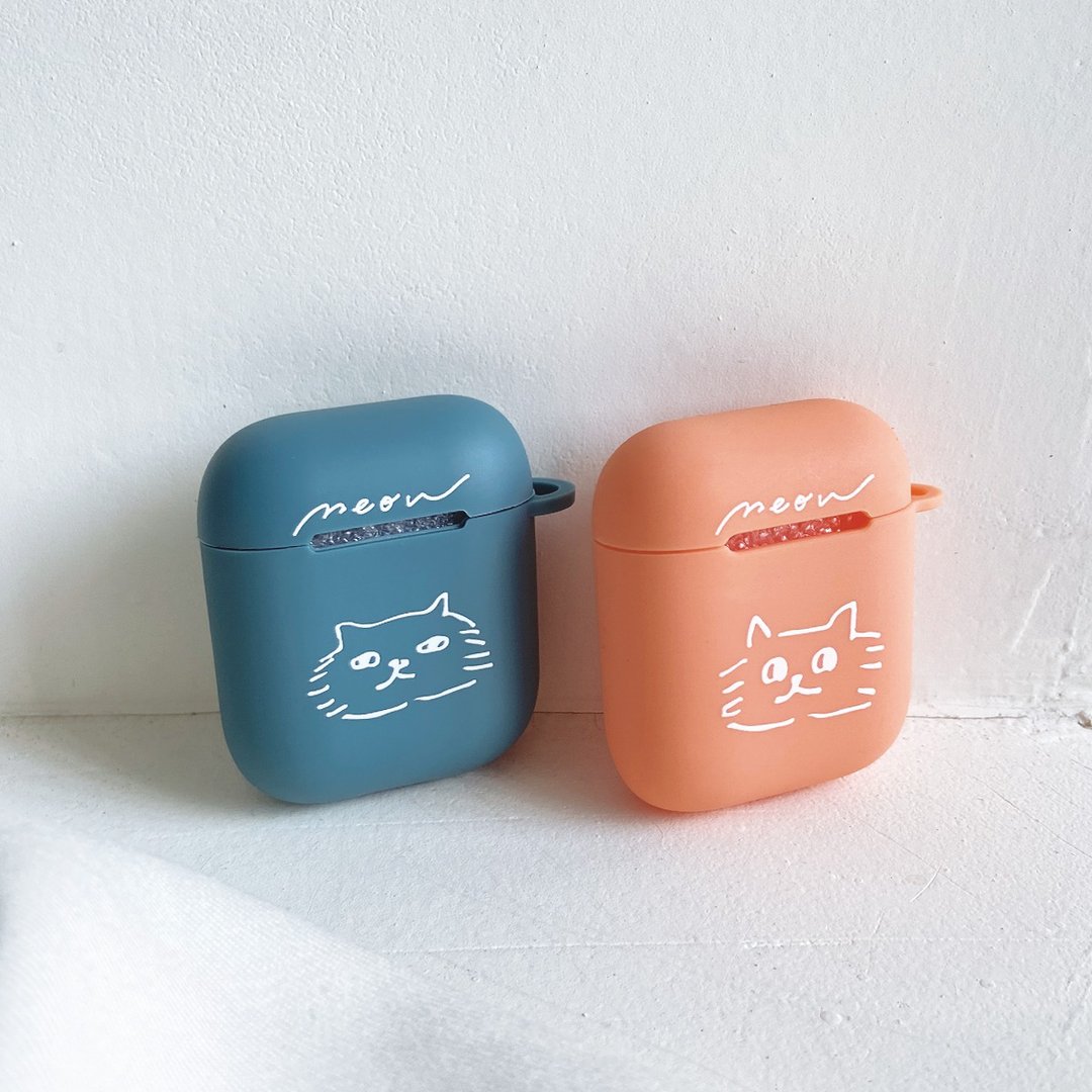 猫猫 meow-meow  AirPods 1/2 耳机保护套 - 耳机 - 塑料 粉红色