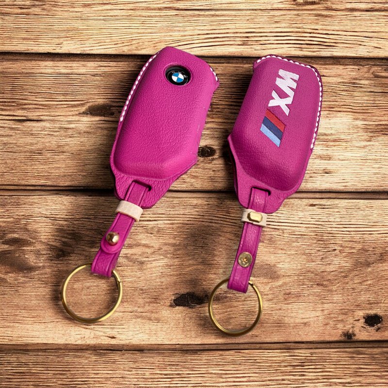 道奇汽车钥匙皮套意大利皮革 - 钥匙链/钥匙包 - 真皮 红色