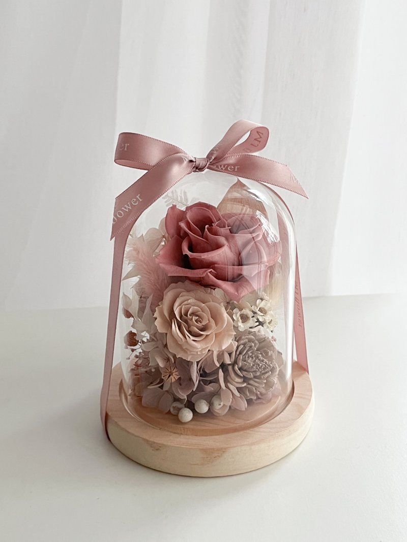 永生玫瑰花中钟罩 - 干燥花/捧花 - 植物．花 多色