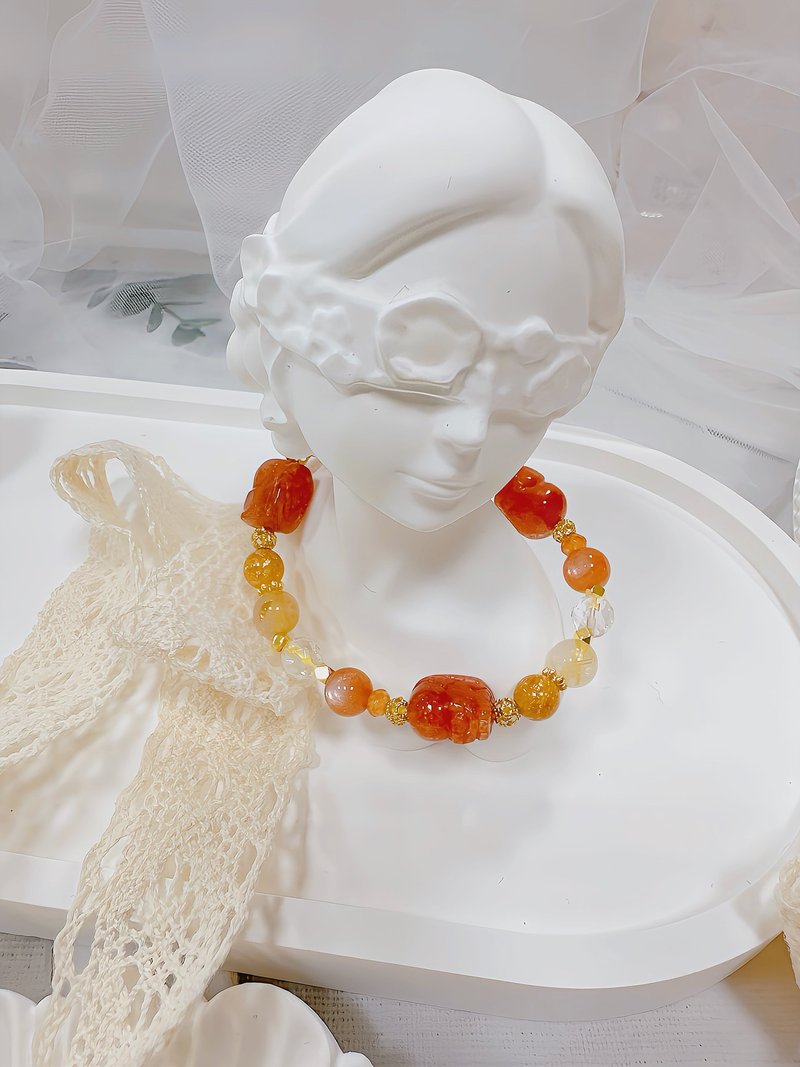 心想饰成@水晶手作 动力爆棚三倍貔貅手串 - 手链/手环 - 水晶 橘色