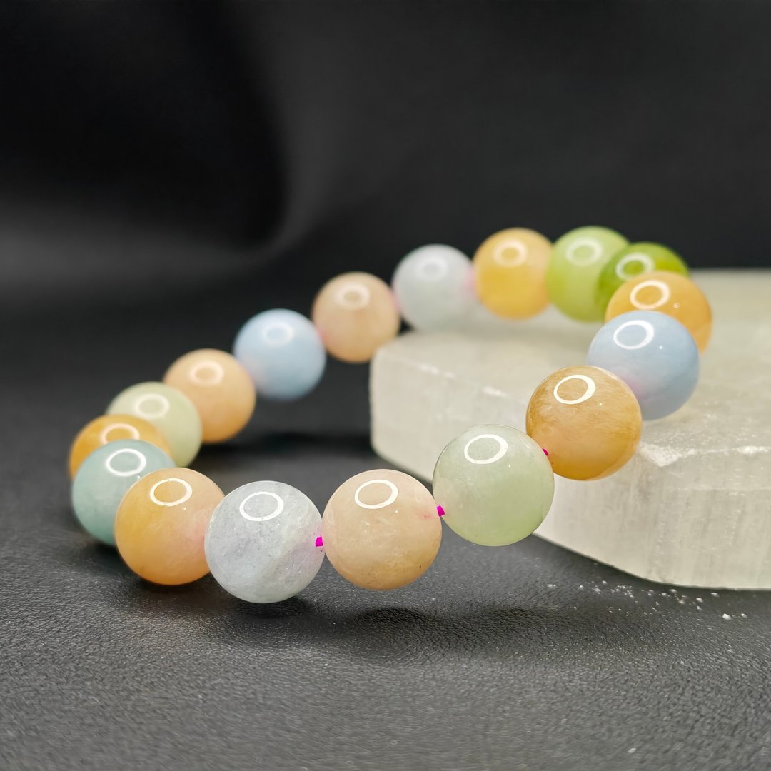 摩根石 巴西 12mm 手串 天然水晶 Morganite - 手链/手环 - 水晶 