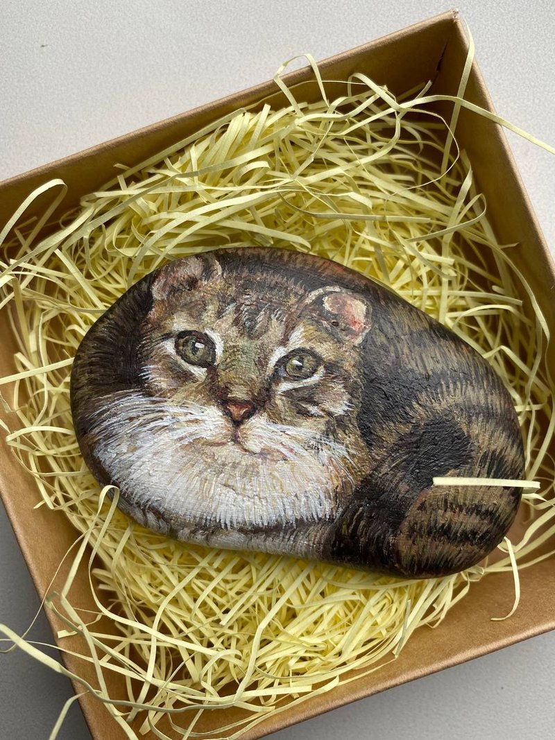 定制写实宠物画像、手绘石像、猫画 - 其他 - 其他材质 咖啡色