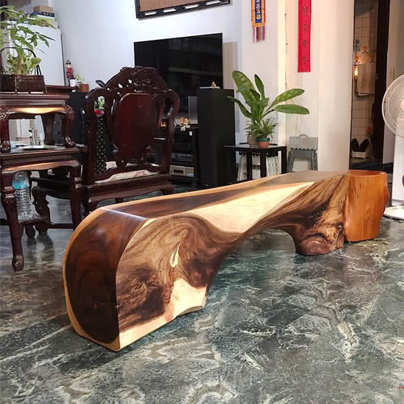 吉迪市JatiLiving | 原木和風長凳  板凳 椅凳 公園椅 SNCHOO3 - 椅子/沙发 - 木头 