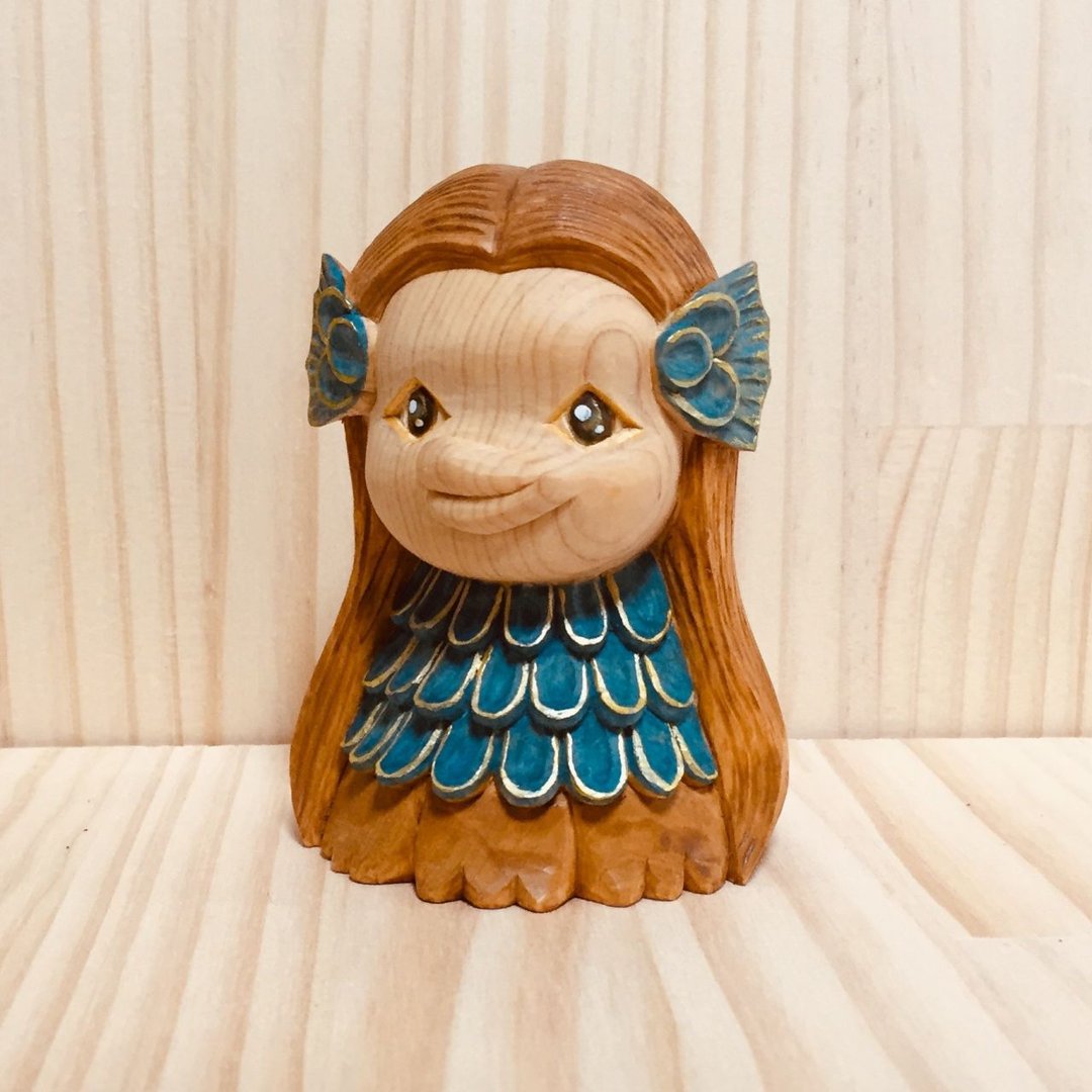 Amabier-chan (woodcraft handmade M) - 玩偶/公仔 - 木头 