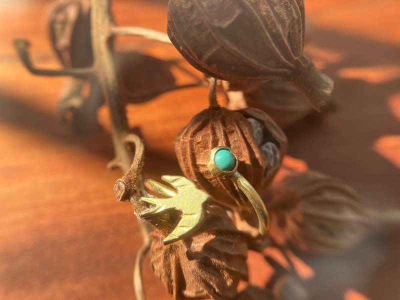 幸福青鸟戒~~以黄铜手工制作 - 戒指 - 半宝石 