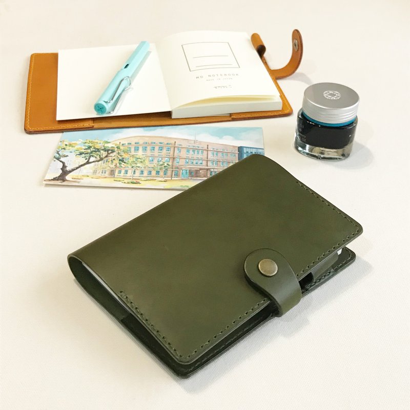 Accademia A6 皮革笔记本/书衣/手帐 -仙人掌绿/秋栗色 定制化礼 - 笔记本/手帐 - 真皮 绿色
