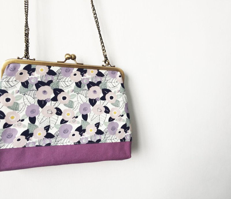 Wahr_紫花纷飞 口金包/手拿包/侧背包/肩背包/随身包 - 手拿包 - 聚酯纤维 紫色