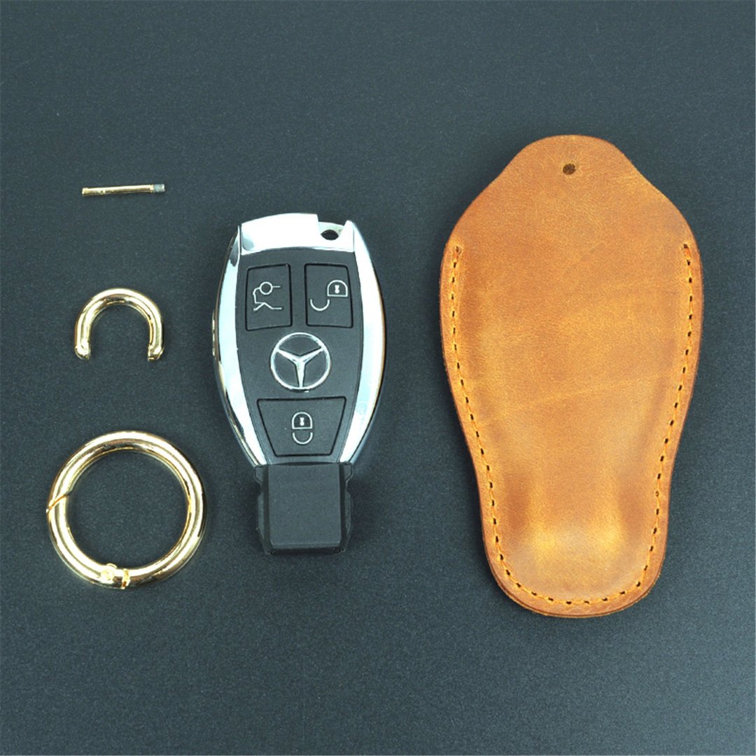 手工 复古 奔驰 Benz 宝马 BMW 奥迪 AUDI 保时捷 牛皮 钥匙套包 - 钥匙链/钥匙包 - 真皮 