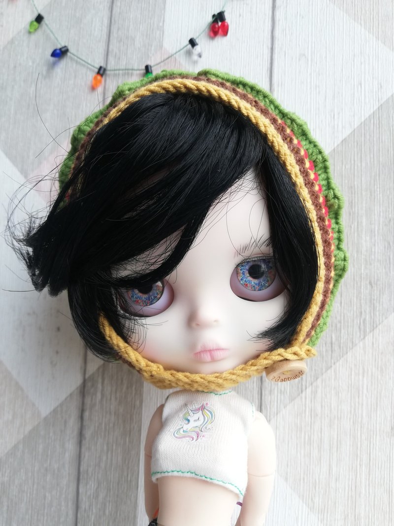 Blythe 娃娃帽子 汉堡造型 - 玩偶/公仔 - 棉．麻 多色