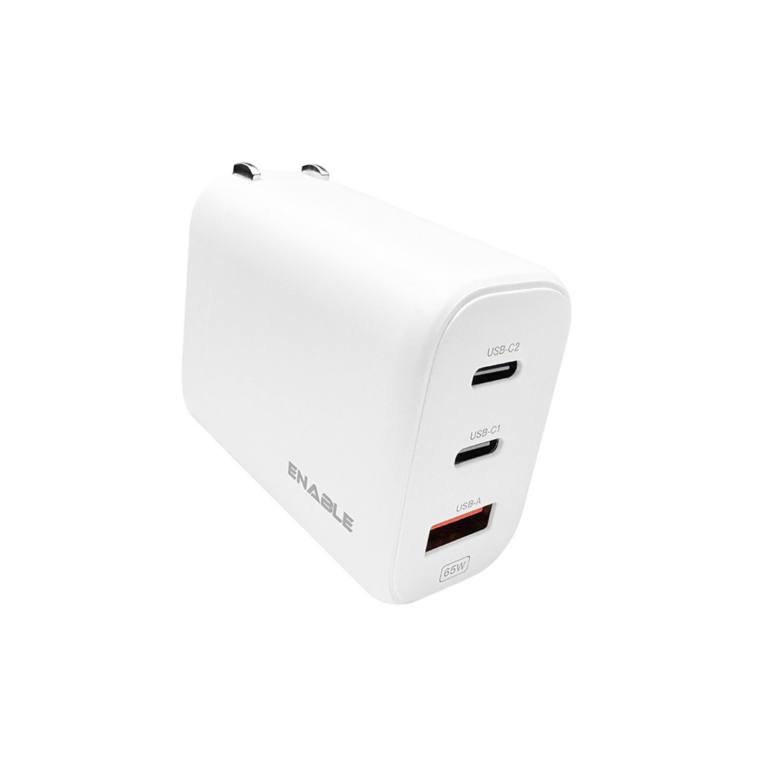 【ENABLE】2年保固 MOJO X65 USB-C GaN 65W 氮化镓 3孔充电器 - 充电宝/传输线 - 塑料 白色
