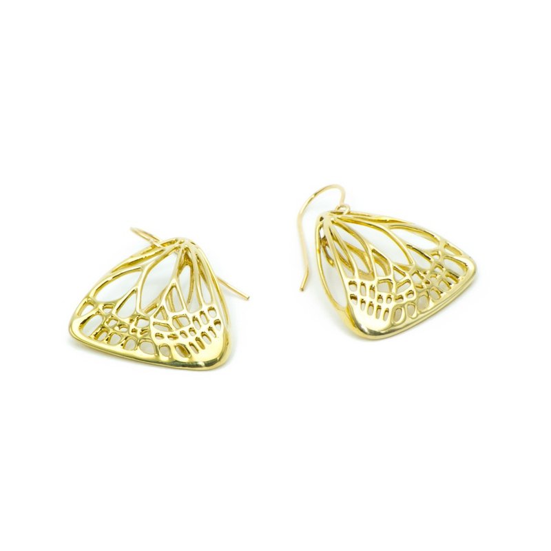 Butterfly Earrings Small // 小蝶耳环 - 抛光黄铜 - 耳环/耳夹 - 其他金属 金色