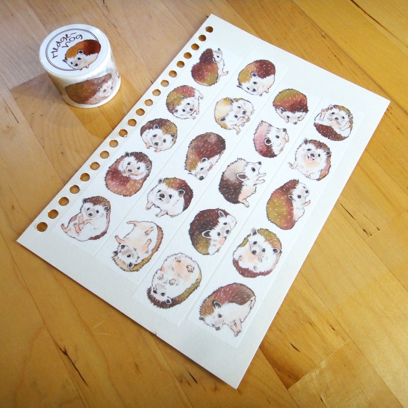 歪的工作室-刺猬纸胶带Hedgehog Masking tape - 纸胶带 - 纸 
