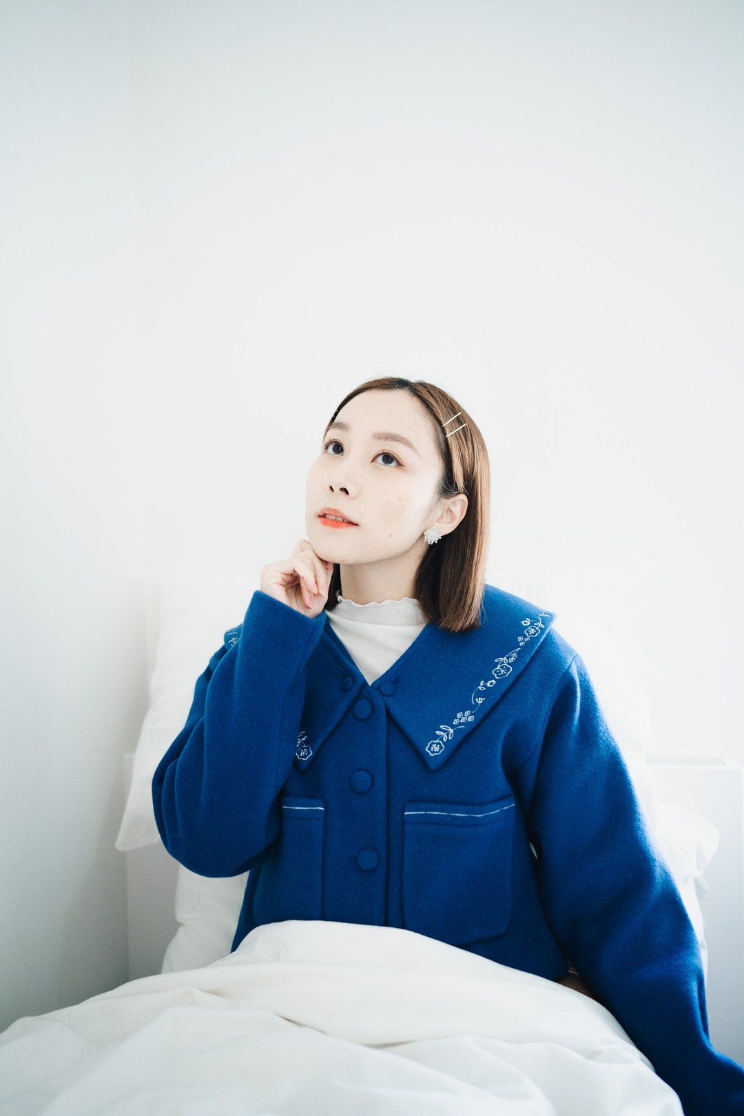 Liz jacket 可拆领羊毛外套 - 男装外套 - 羊毛 蓝色