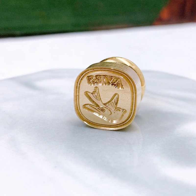 鸟类-1.5厘米封蜡章 - 印章/印台 - 铜/黄铜 金色