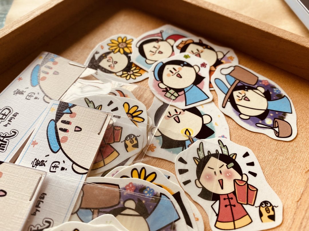 实用的节日贴纸 - 贴纸 - 纸 橘色