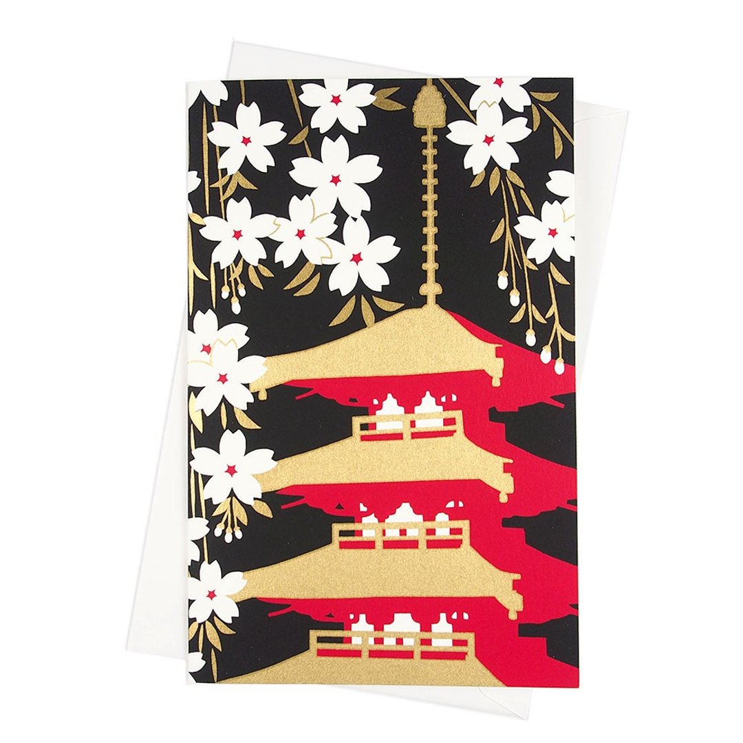 烫金神社樱花高级和纸【Hallmark-卡片 经典和风/多用途】 - 卡片/明信片 - 纸 多色