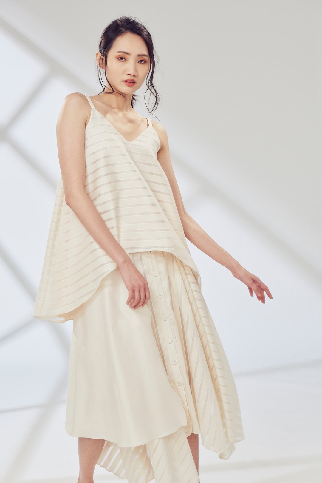 Off-season sale 米色条纹背心 - 女装背心 - 棉 