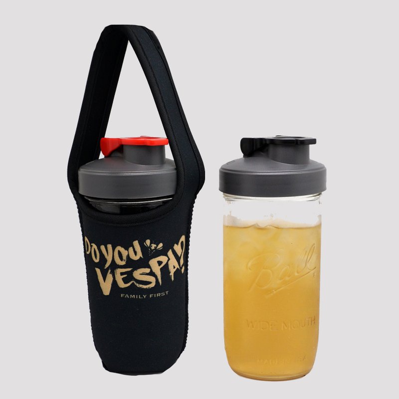 现货BLR 24oz宽口 梅森瓶 饮料提袋 密封太空盖 组合 - 茶具/茶杯 - 玻璃 黑色