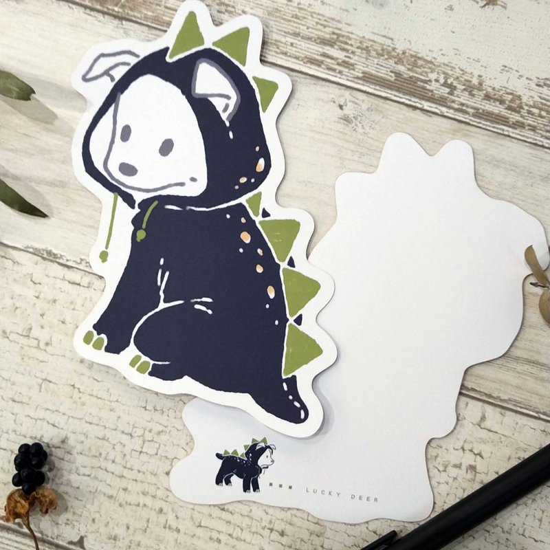 造型明信片//恐龙装小狗 - 卡片/明信片 - 纸 蓝色