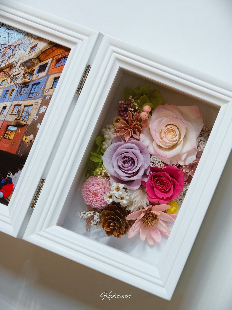 永生花相框 祝贺花礼 生日礼物 纪念日礼物 情人节礼物 - 干燥花/捧花 - 植物．花 