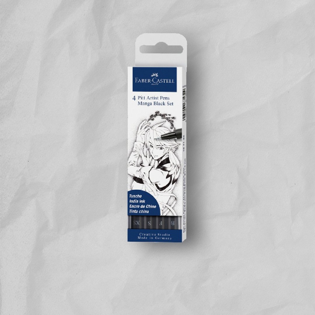 Faber-Castell PITT 漫画用艺术笔(软毛笔头)细芯-4支入 黑色SX.S - 其他 - 其他材质 黑色