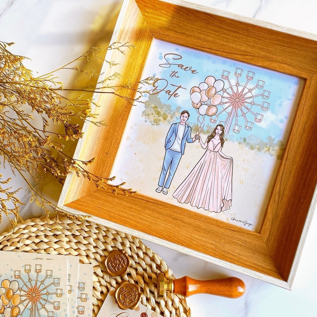 【加购印刷品】质感方形实木框画 /送礼首选/婚礼布置 - 婚礼誓言书 - 木头 卡其色